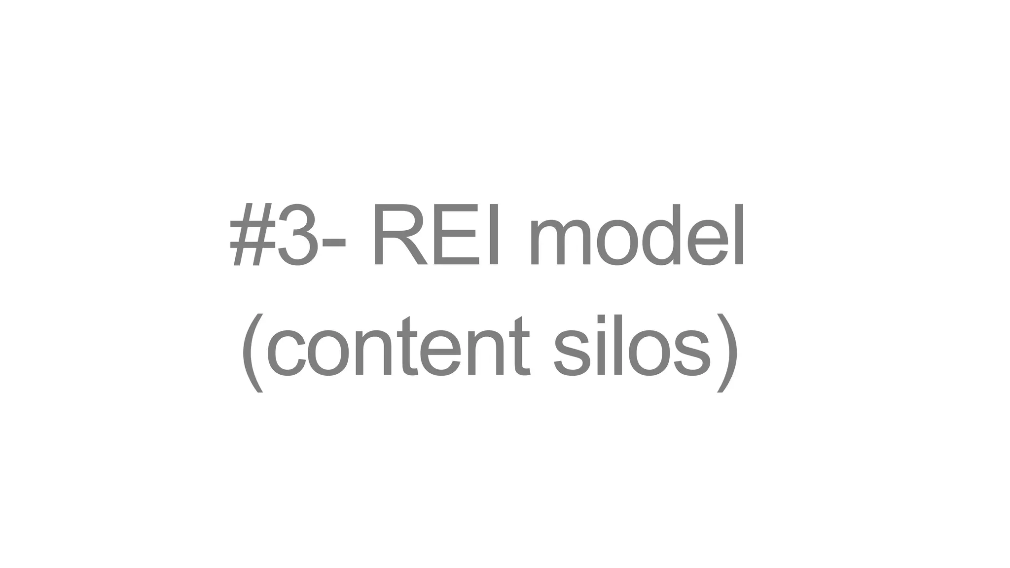 #3- REI model
(content silos)
 