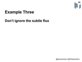 Example Three
Don’t ignore the subtle flux
@jonearnshaw | @PiDatametrics
 