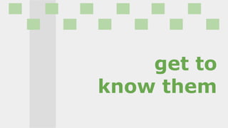 get to
know them
 