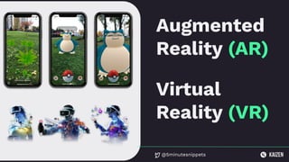@5minutesnippets
Augmented
Reality (AR)
Virtual
Reality (VR)
 