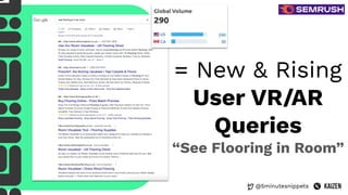 @5minutesnippets
= New & Rising
User VR/AR
Queries
“See Flooring in Room”
 