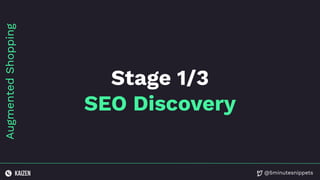 @5minutesnippets
Stage 1/3
SEO Discovery
Augmented
Shopping
 