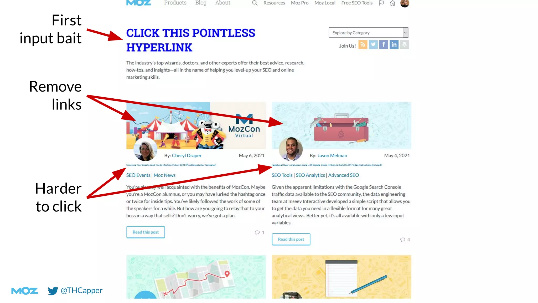 @THCapper
First
input bait
Remove
links
Harder
to click
 