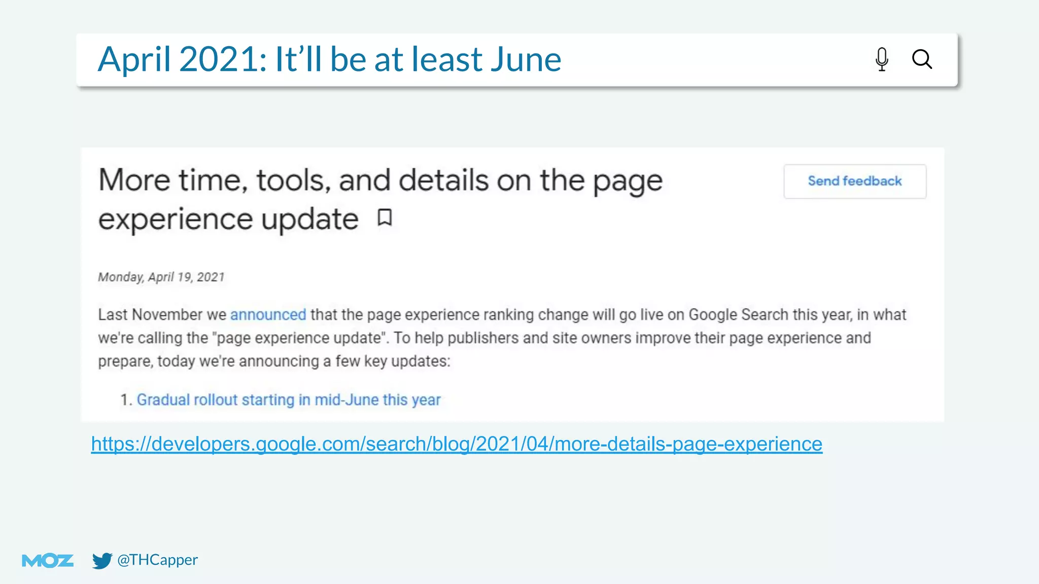 @THCapper
April 2021: It’ll be at least June
https://developers.google.com/search/blog/2021/04/more-details-page-experience
 
