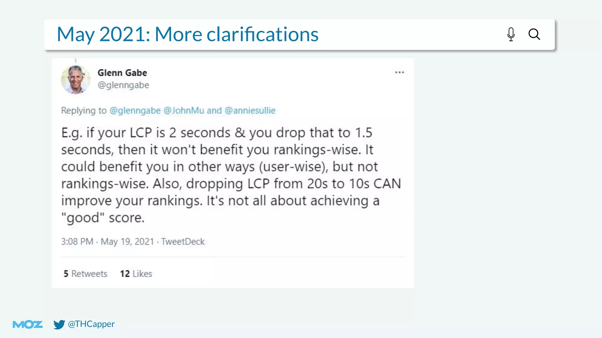 @THCapper
May 2021: More clariﬁcations
 