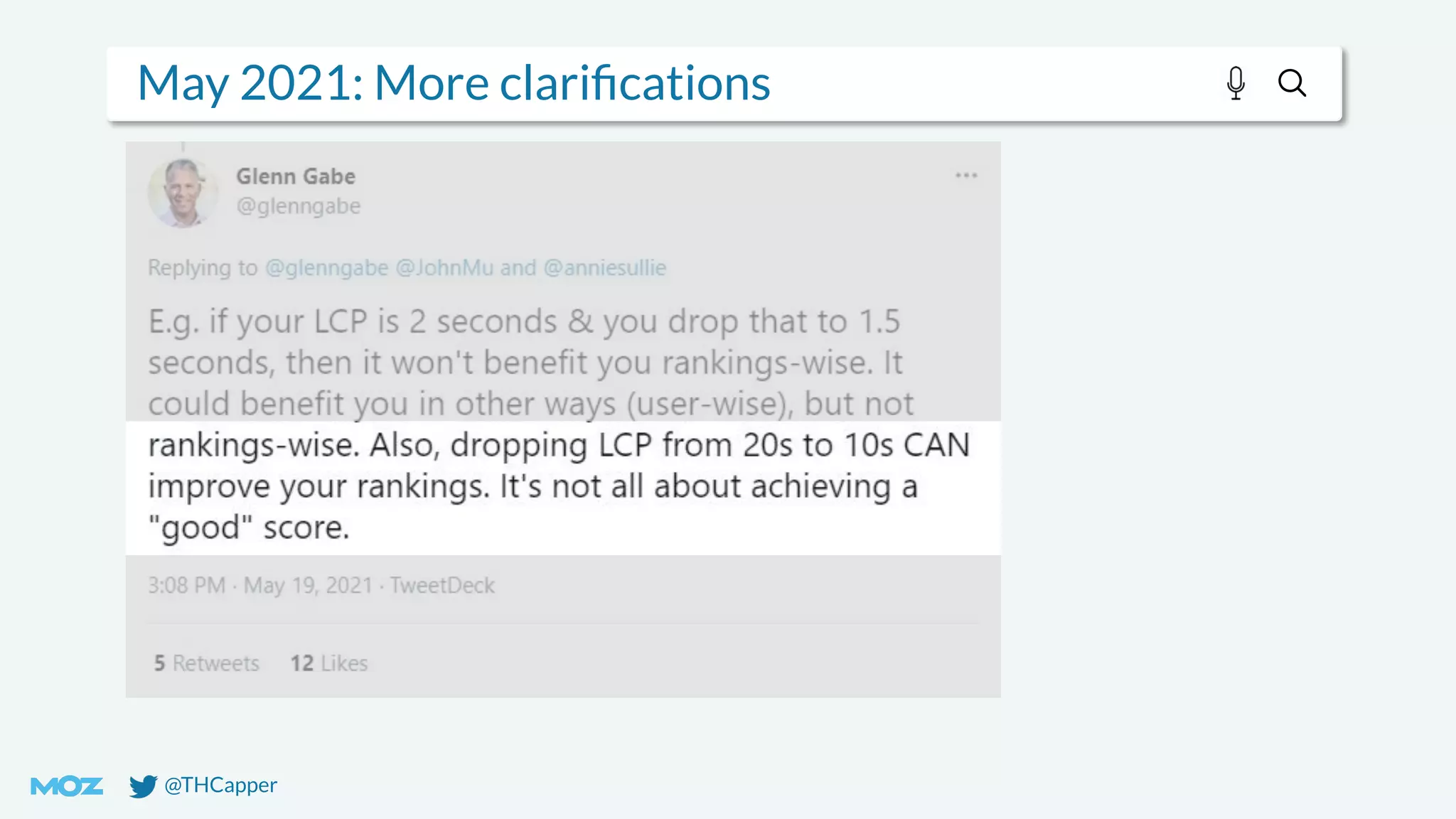 @THCapper
May 2021: More clariﬁcations
 