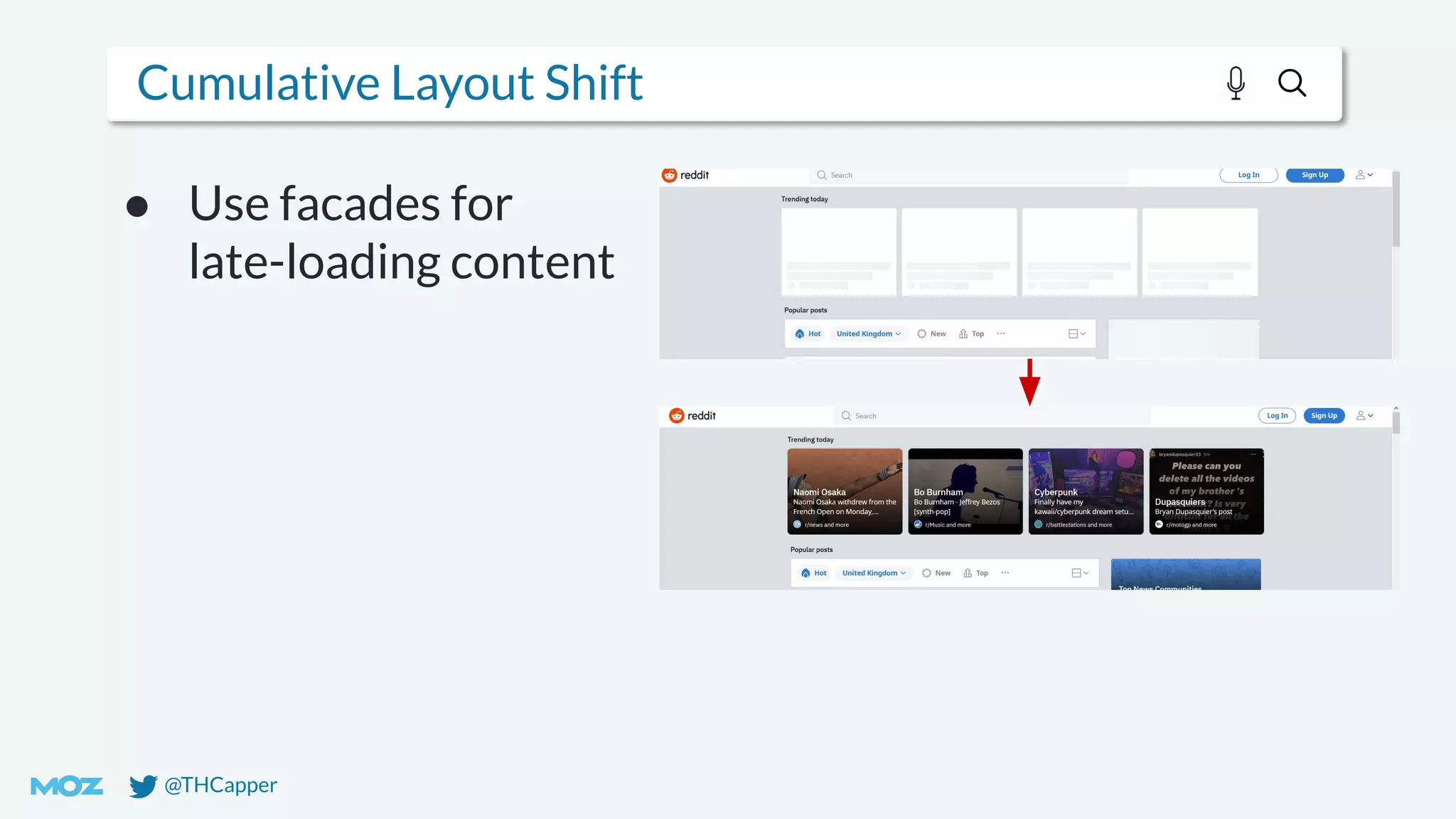 @THCapper
Cumulative Layout Shift
● Use facades for
late-loading content
 