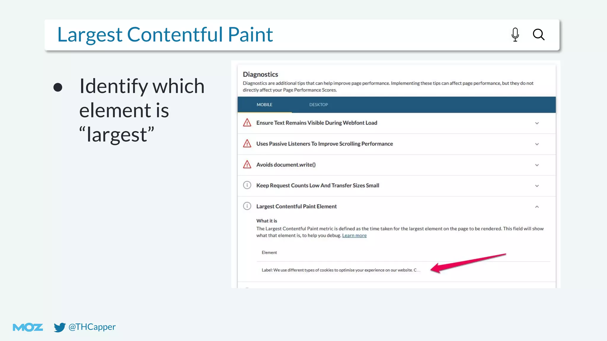 @THCapper
Largest Contentful Paint
● Identify which
element is
“largest”
 