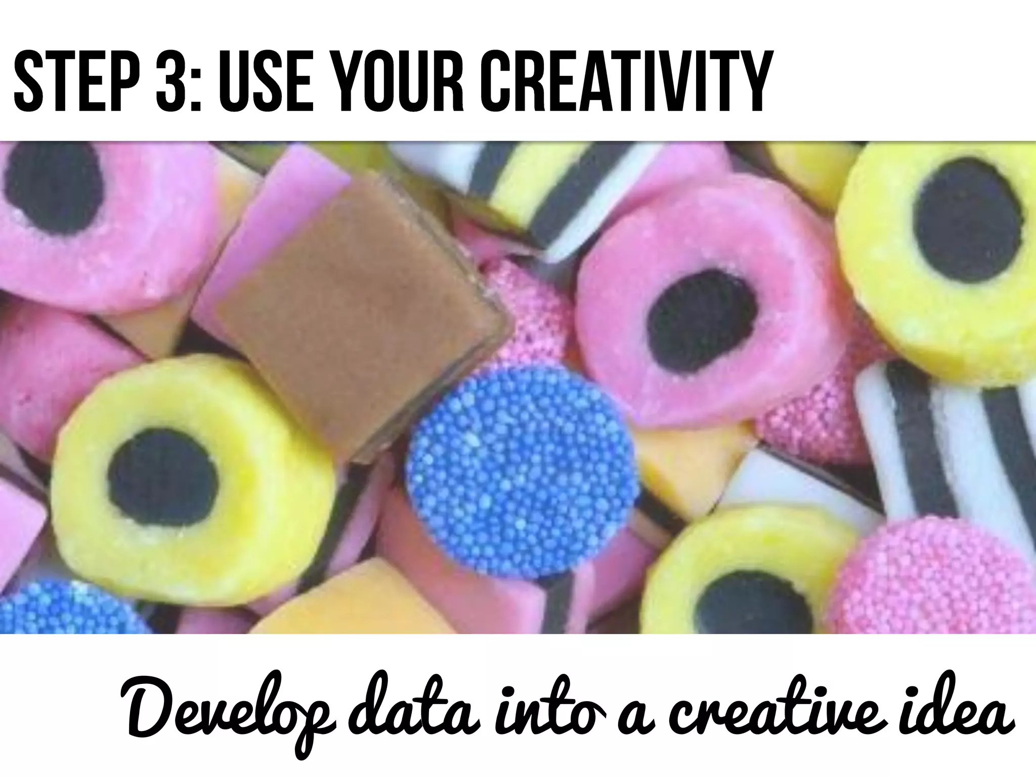 Develop data into a creative idea