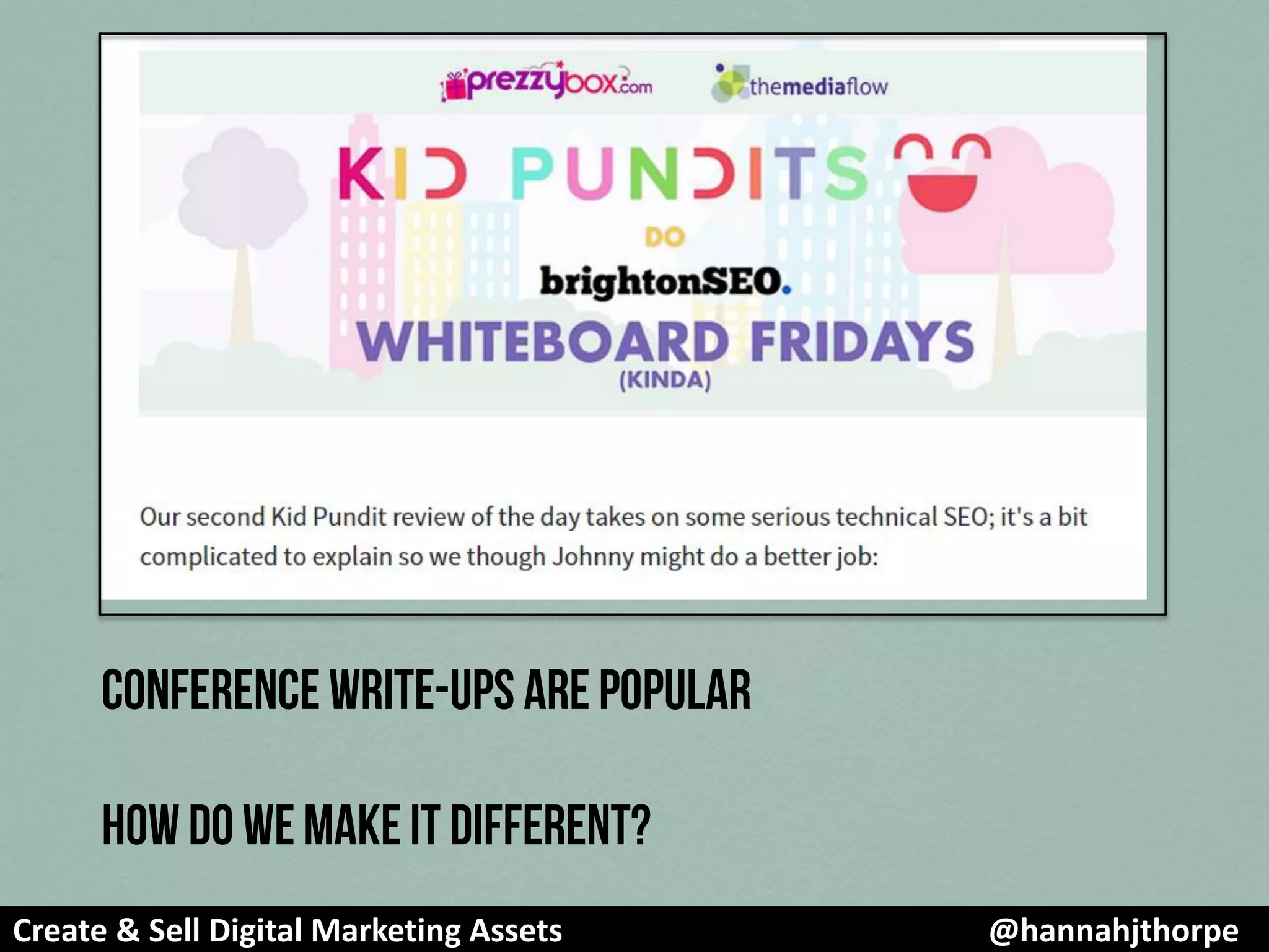 Create & Sell Digital Marketing Assets @hannahjthorpe