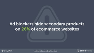 @FayeWatt edicomedia.com/brighton-seo
Ad blockers hide secondary products
on 26% of ecommerce websites
 