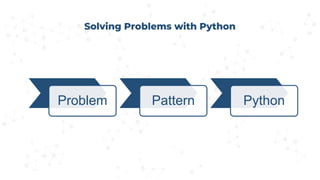Problem Pattern Python
Solving Problems with Python
 