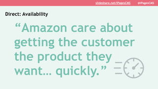@_KKHOOSLIDESHARE.NET/iPagesCMS
“Amazon care about
getting the customer
the product they
want… quickly.”
Direct: Availabil...