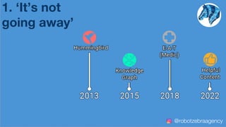 1. ‘It’s not
going away’
@robotzebraagency
 