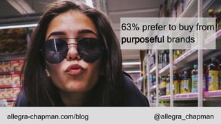 allegra-chapman.com/blog @allegra_chapman
63% prefer to buy from
purposeful brands
 
