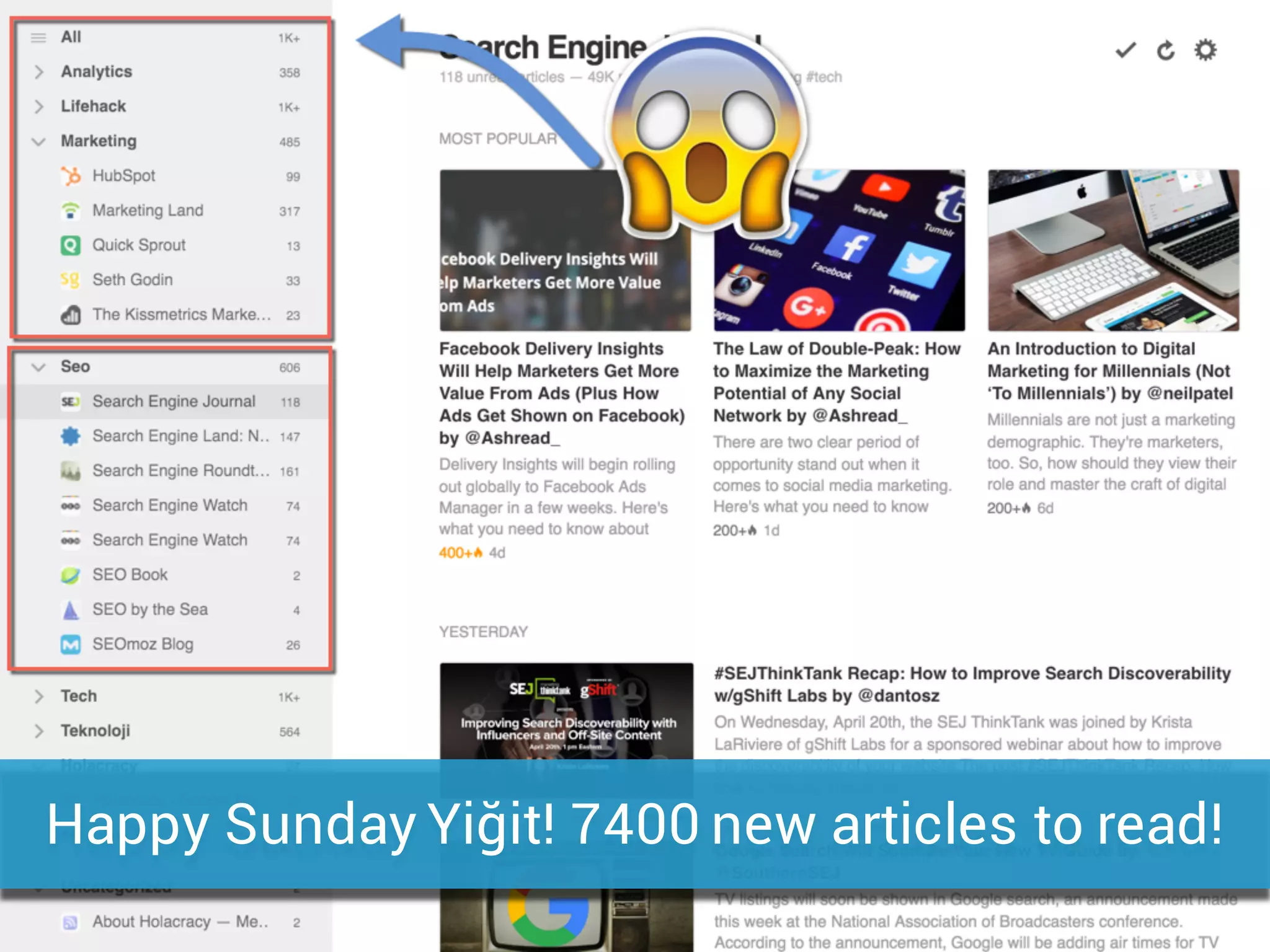 Happy Sunday Yiğit! 7400 new articles to read!
 