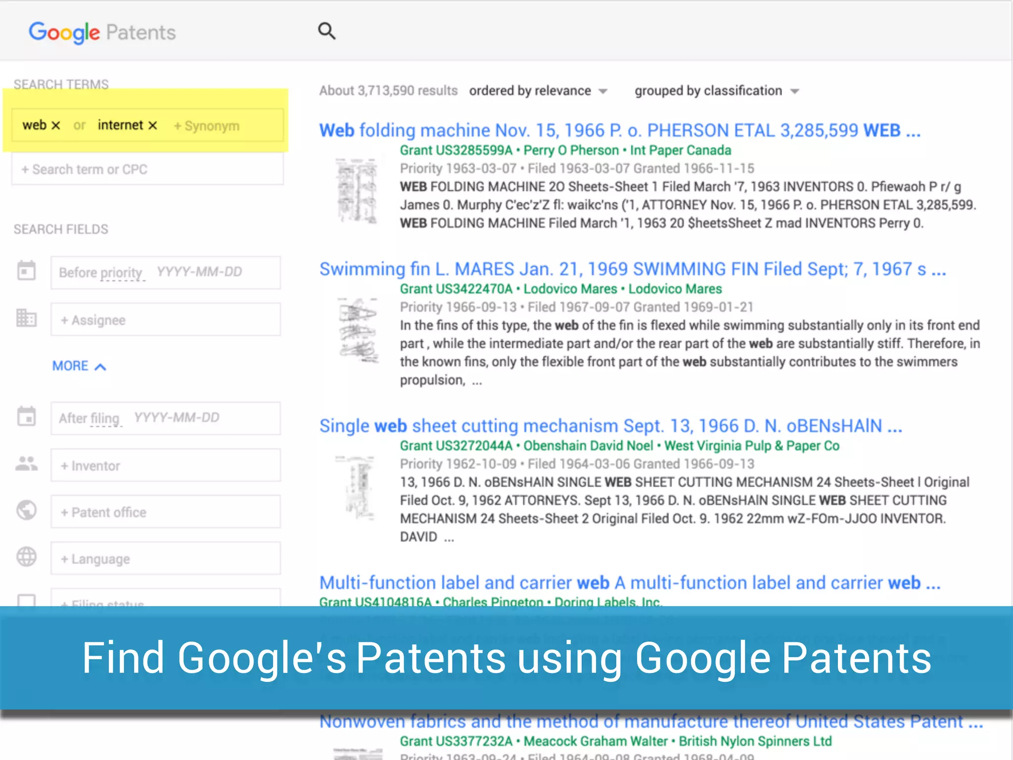 Find Google’s Patents using Google Patents
 