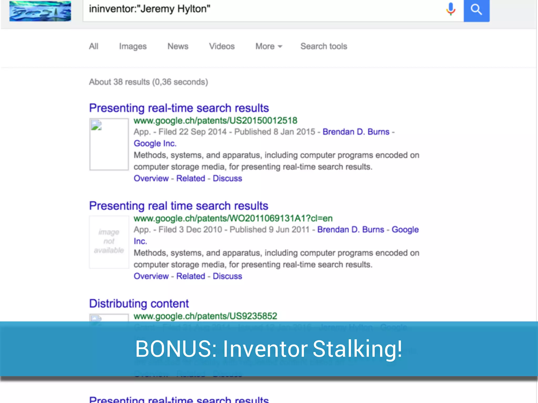 BONUS: Inventor Stalking!
 
