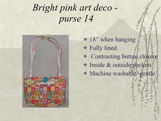 Bright pink art deco -  purse 14 ,[object Object],[object Object],[object Object],[object Object],[object Object]