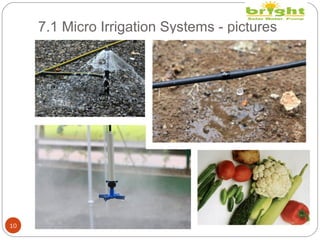 7.1 Micro Irrigation Systems - pictures
10
 