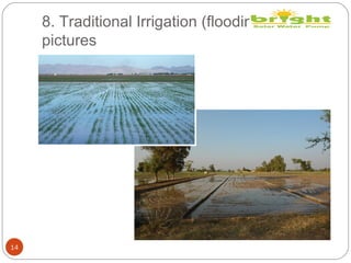 8. Traditional Irrigation (flooding) -
pictures
14
 
