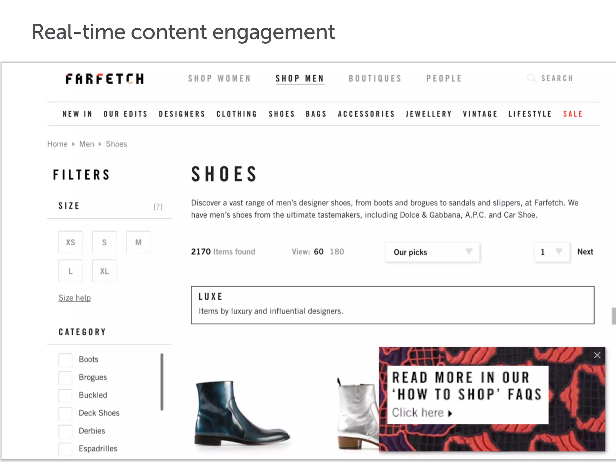 Real-time content engagement
 