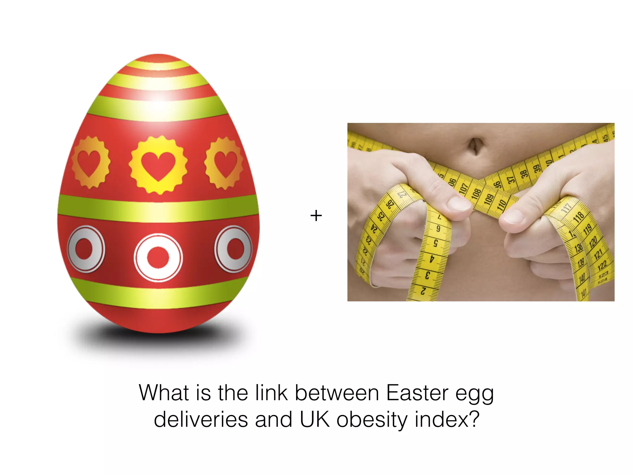 +!
What is the link between Easter egg !
deliveries and UK obesity index?!
 