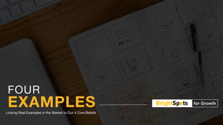 FOUR
EXAMPLESLinking Real Examples in the Market to Our 4 Core Beliefs
 