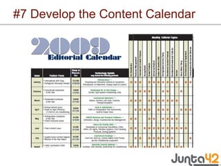 #7 Develop the Content Calendar 