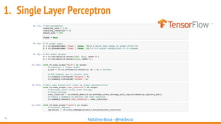 16
Natalino Busa - @natbusa
1. Single Layer Perceptron
 
