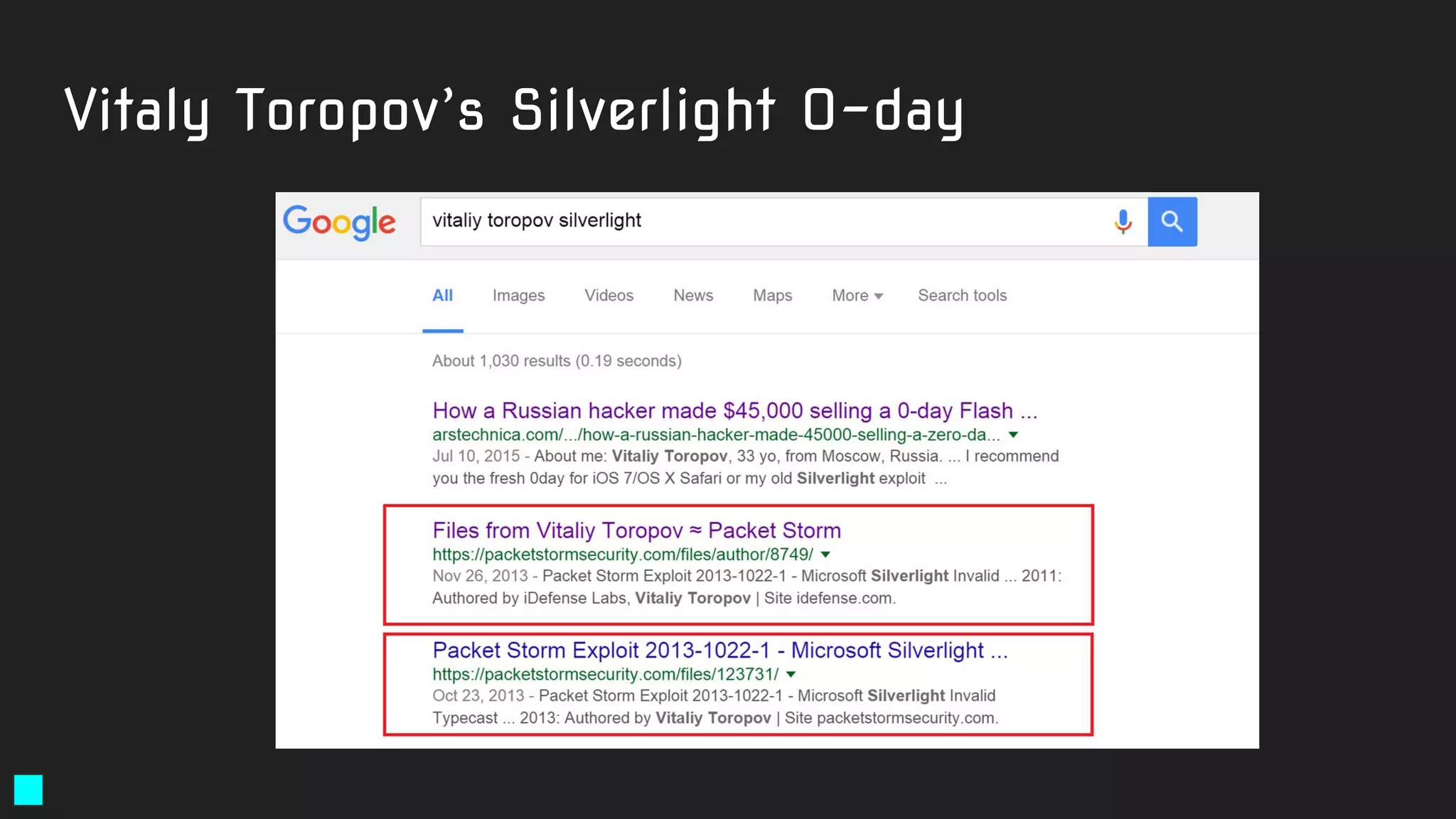 Vitaly Toropov’s Silverlight 0-day
 