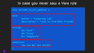 Upping the APT hunting game: learn the best YARA practices from ...