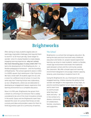 Brightworks Head of School: Summer 2016 | PDF