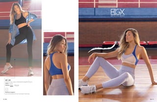 ART. 650
Conjunto top y calza combinado de algodón & lycra
Talles: S al XL
Colores: Black - Melange
Medium Support
para entrenamientos de intensidad moderada
96 | BGX BGX | 97
 