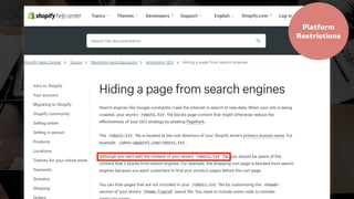 Platform
Restrictions
 