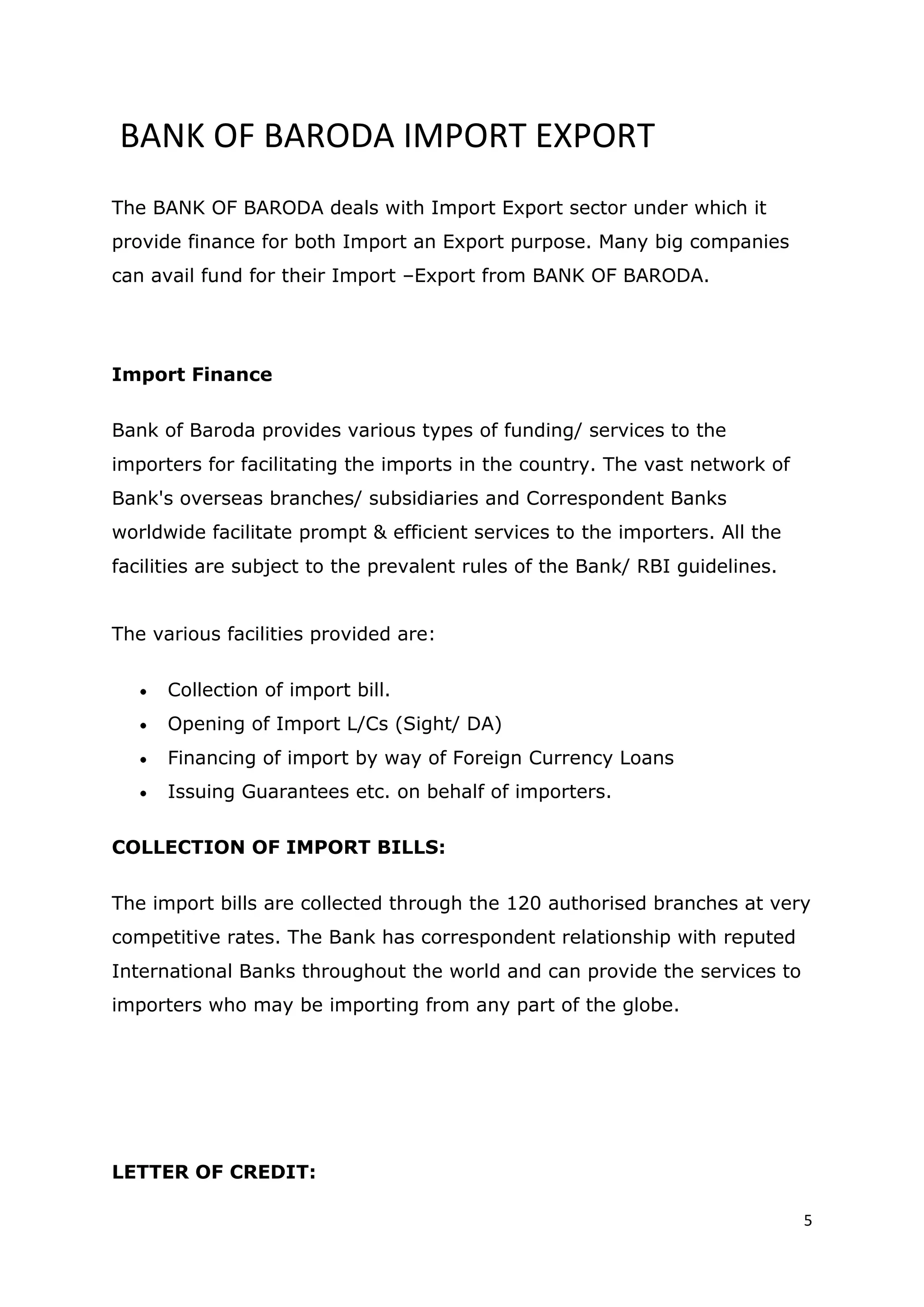 Brijal's report on import n export