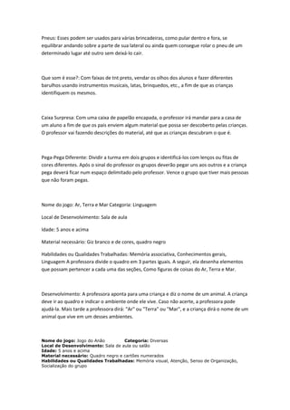 Brincadeiras Infantis