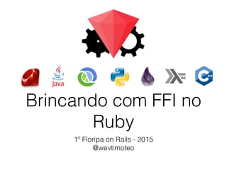 Brincando com FFI no
Ruby
1º Floripa on Rails - 2015
@wevtimoteo
 