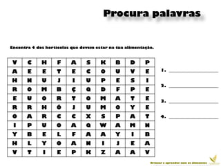 Procura palavras


Encontra 4 dos hortícolas que devem estar na tua alimentação.



 V     C     H     F     A      S     K     B     D      P
A      E     E     T      E     C     O     U      V     E         1. _______________________

H      N     U      J     I     U     P     E      S     I
                                                                   2. _______________________
R      O     M     B      Ç     Q     D     F      P     E
 E     U     O     R      T     O     M     A      T     E         3. _______________________
R      R     H     Ó      J     U     M     O     Y      E
O      A     R     C      C     X     S     P     A      T         4. _______________________

 I     P     U     O     A      Q     W     A     M      N
Y      B     E     L      F     A     A     Y      I     B
H      L     Y     O     A      N     I      J     E     A
 V     T     I     E      P     K     Z     A     A      V
                                                             Brincar e aprender com os alimentos
 
