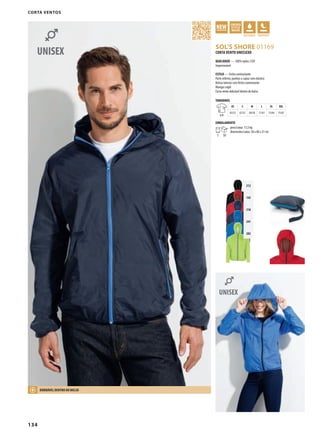 134
GZHKSOL’S SHORE 01169
312
145
318
241
282
Corta Ventos
CORTA VENTO UNISSEXO
QUALIDADE — 100% nylon 210T
Impermeável
ESTILO — Fecho contrastante
Parte inferior, punhos e capuz com elástico
Bolsos laterais com fecho contrastante
Mangas raglã
Corta vento dobrável dentro do bolso
TAMANHOS
A/B
XS S M L XL XXL
65/52 67/55 69/58 71/61 73/64 75/67
EMBALAMENTO
5 50
peso/caixa: 13,5 kg
dimensões/caixa: 58 x 40 x 27 cm
DOBRáVEL DENTRO DO BOLSO
 