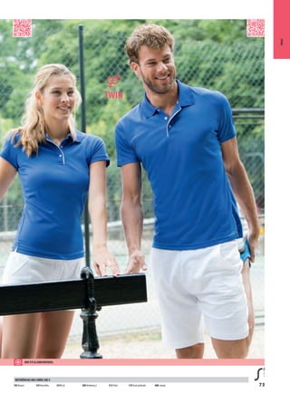 73
PÓLOS
102 Branco 145Vermelho 241Re al 280Verdemaç ã 312 Preto 319 Azul profundo 400L aranja
REFERÊNCIAS DAS CORES SOL’S
DRY FIT & CONFORTÁVEL
 