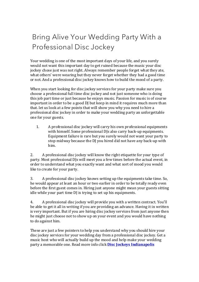 Bring Alive Your Wedding Party With A Professional Disc Jockey