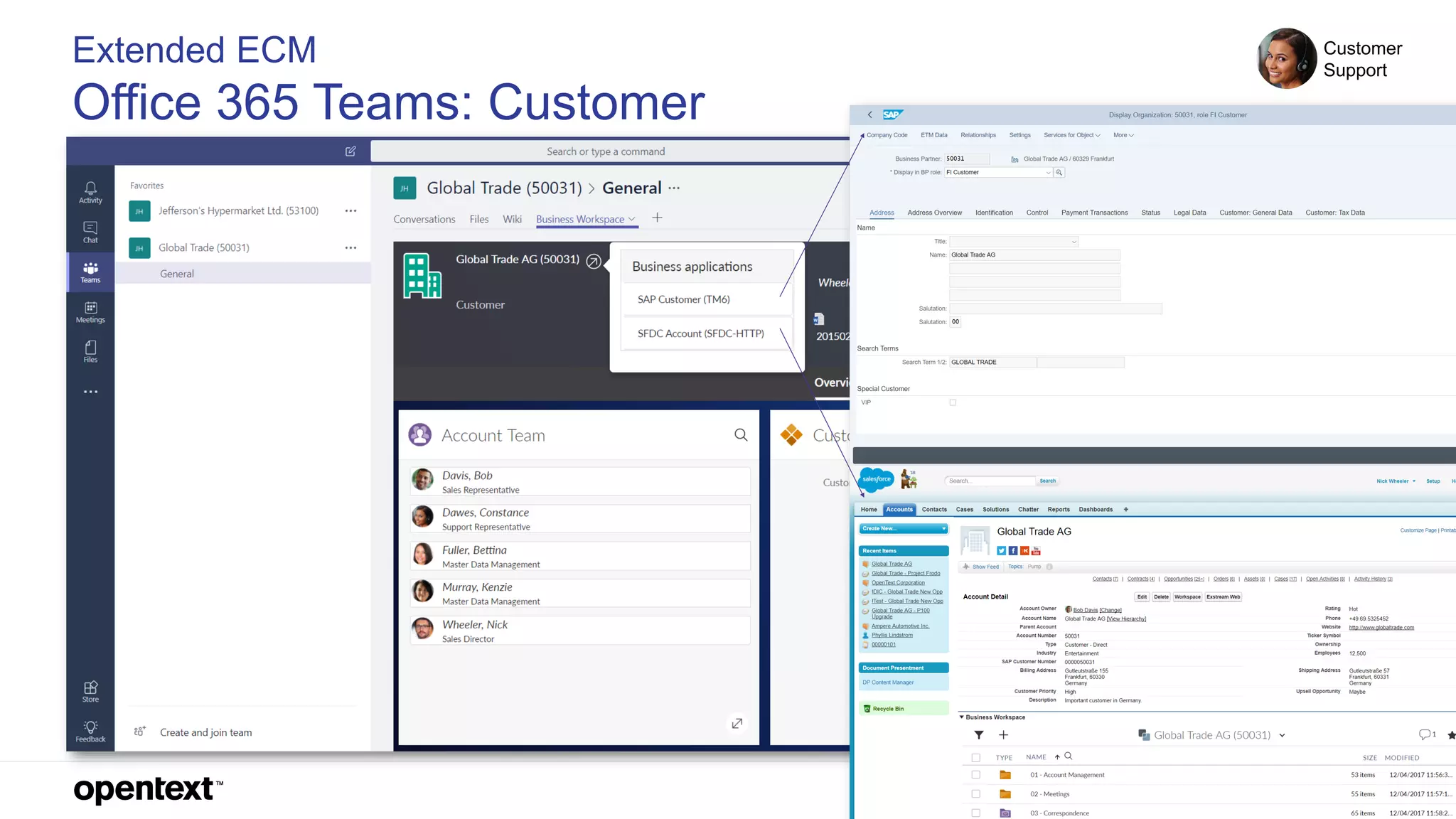 OpenText Confidential. ©2018 All Rights Reserved. 41
Extended ECM
Office 365 Teams: Customer
Customer
Support
 