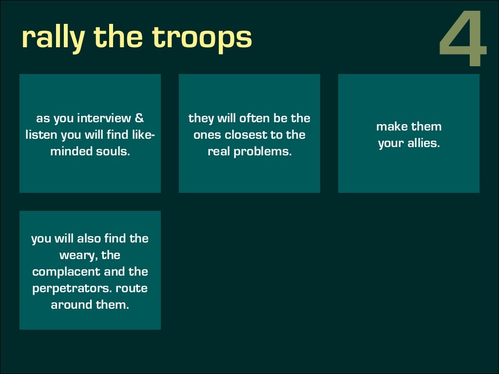 rally the troops as you