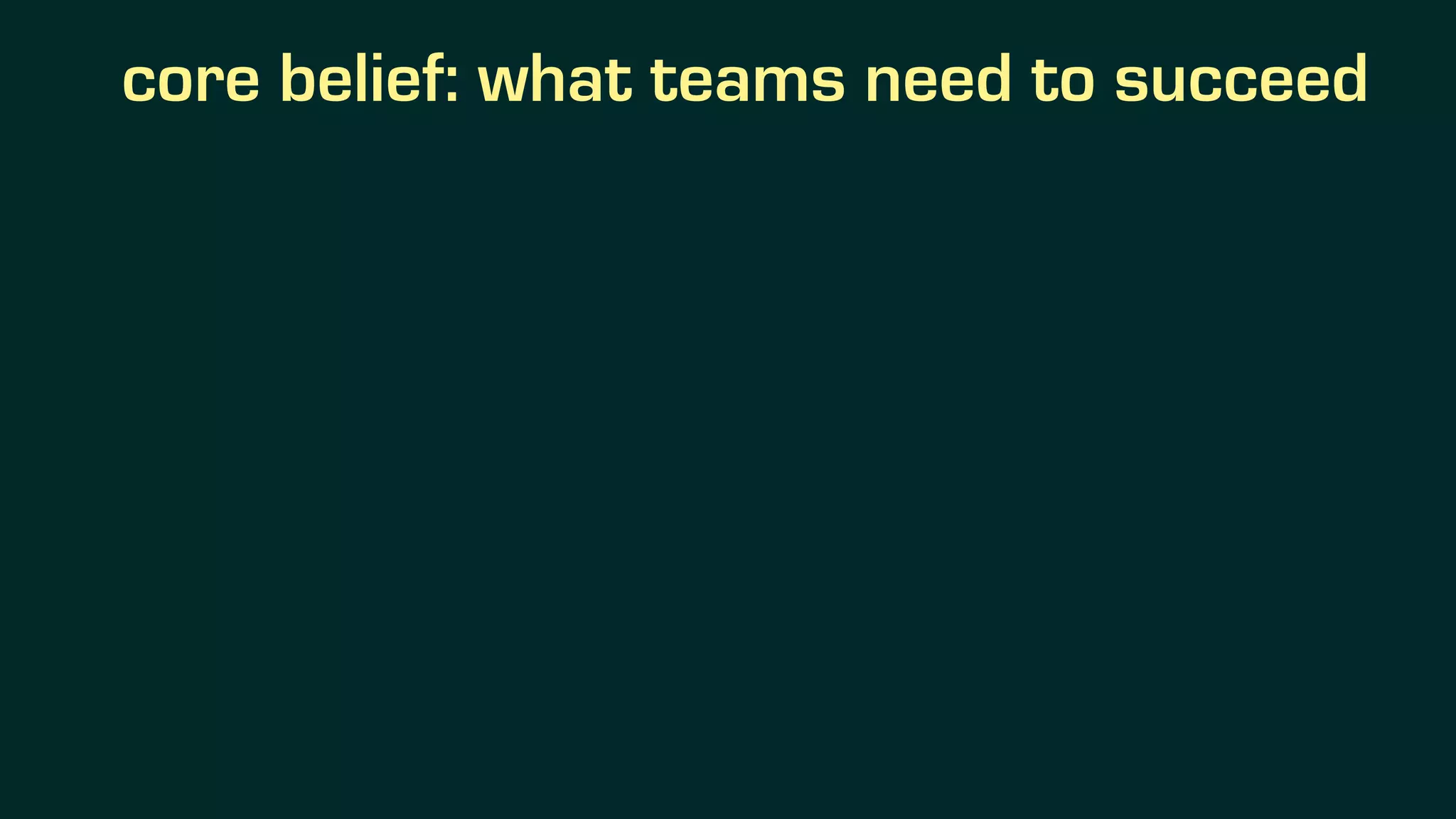 core belief: what teams need to succeed
 