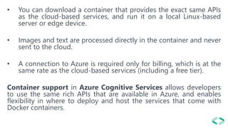 Bringing AI to the edge on-premises Azure Cognitive Services using ...