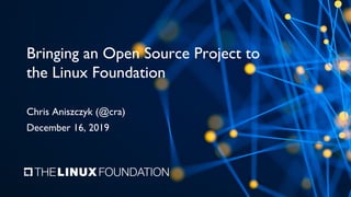 Bringing an open source project to the Linux Foundation | PDF