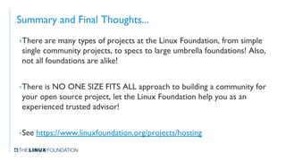 Bringing an open source project to the Linux Foundation