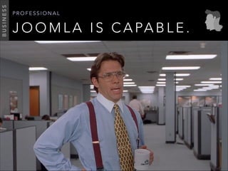 J O O M L A I S C A PA B L E .
P R O F E S S I O N A L
BUSINESS
 