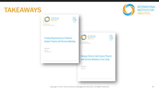 Copyright © 2017 IIA and Decision Management Solutions. All Rights Reserved
TAKEAWAYS
30
 